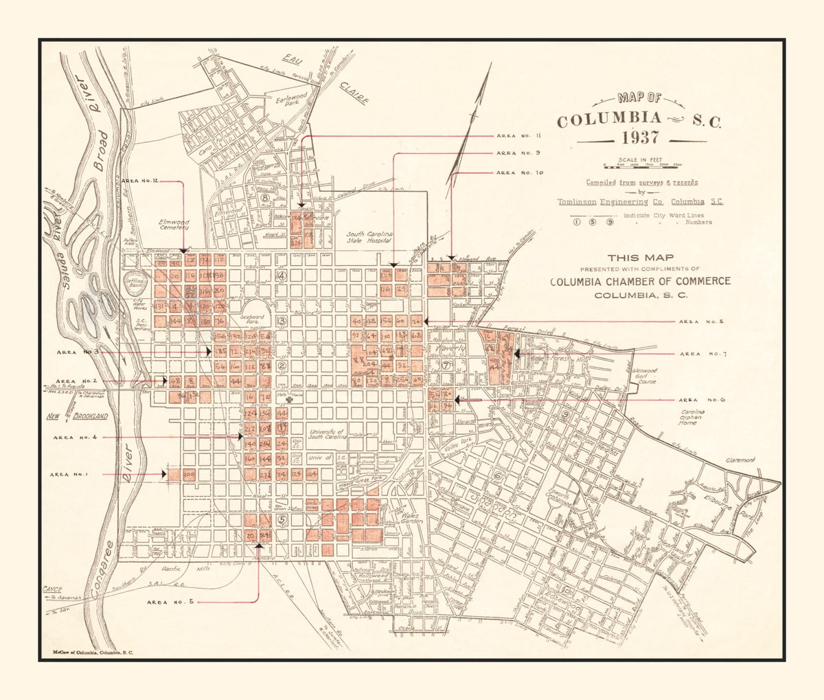 Preview of Vintage Map of Columbia, South Carolina 1937