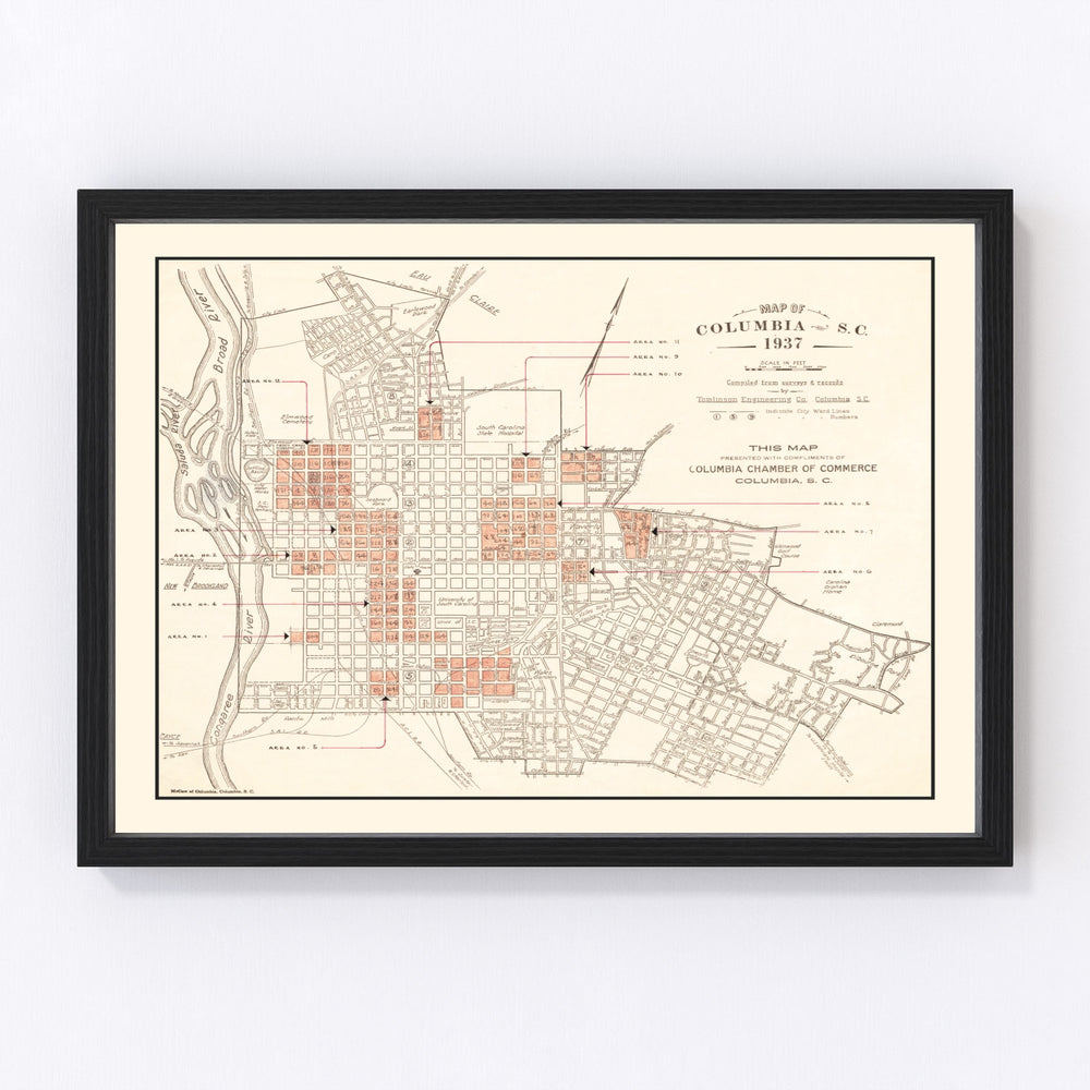 Columbia Vintage Map 1937