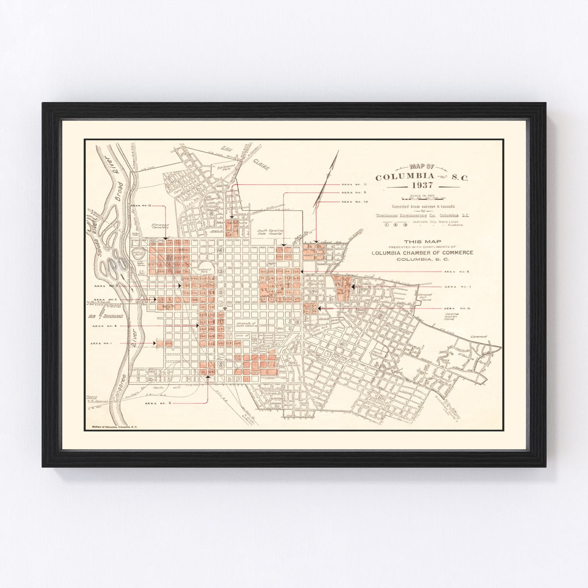 Columbia Vintage Map 1937