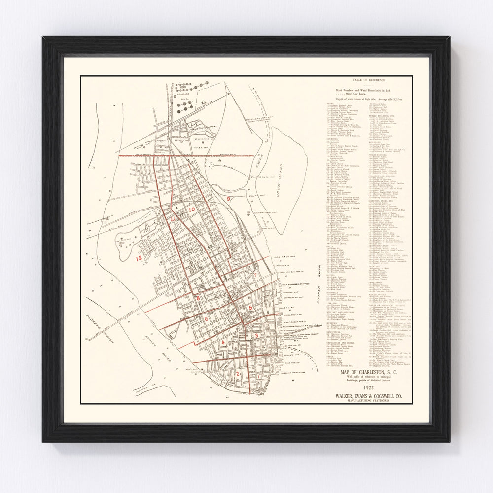 Charleston Vintage Map 1922