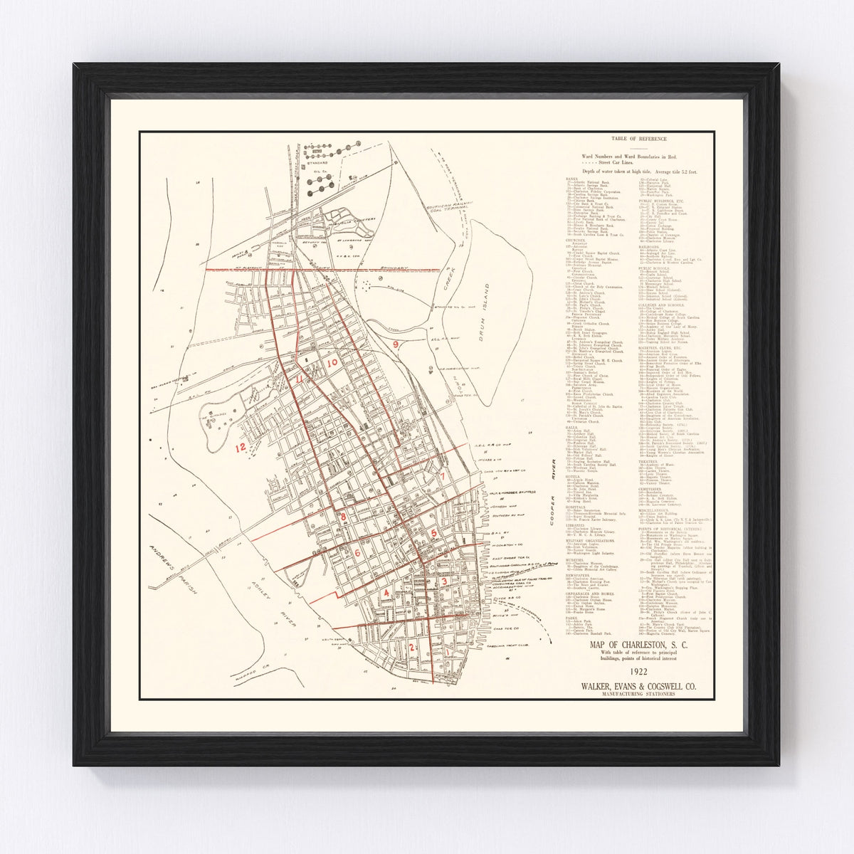 Charleston Vintage Map 1922