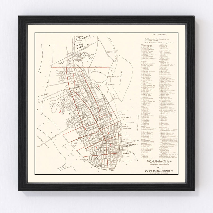 Charleston Vintage Map 1922