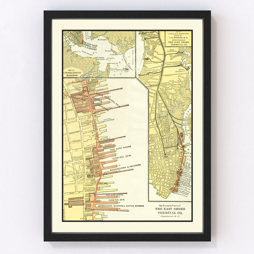 Charleston Vintage Map 1920