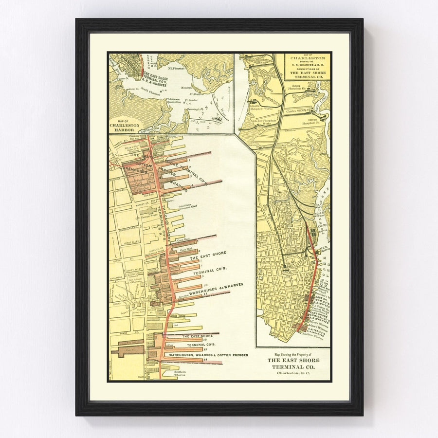 Charleston Vintage Map 1920