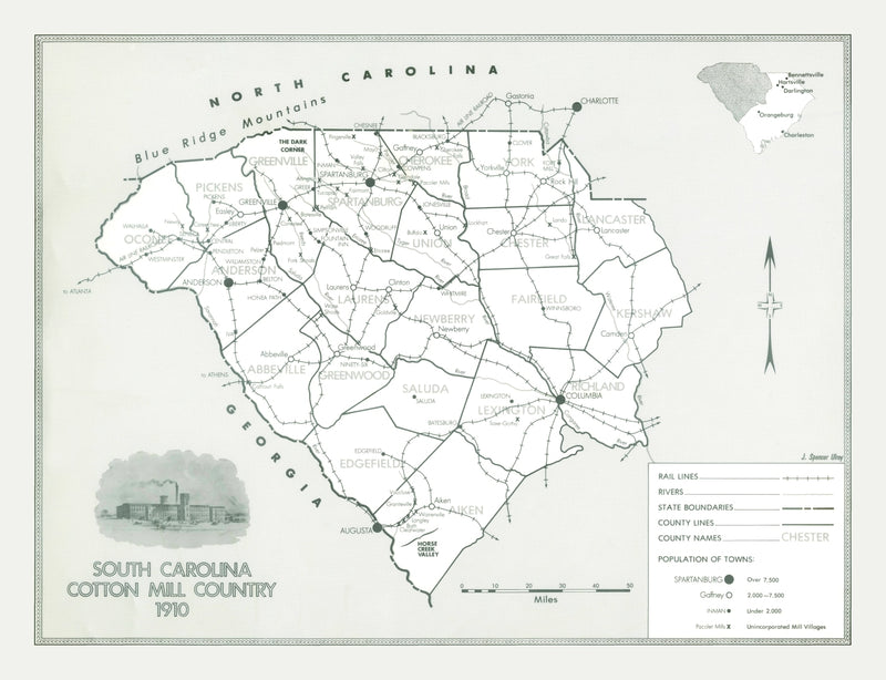 Size comparison using Vintage Map of South Carolina 1910