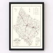Laurens County Vintage Map 1939