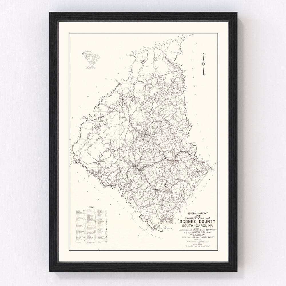 Oconee County Vintage Map 1939