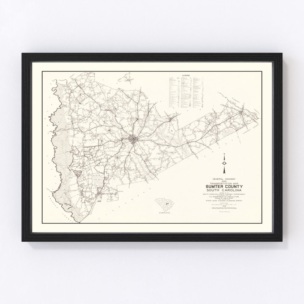 Sumter County Vintage Map 1939