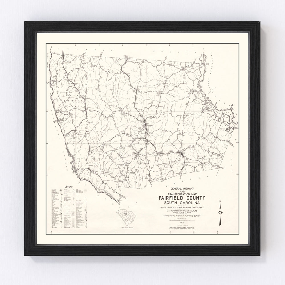 Fairfield County Vintage Map 1939