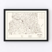 Aiken County Vintage Map 1939
