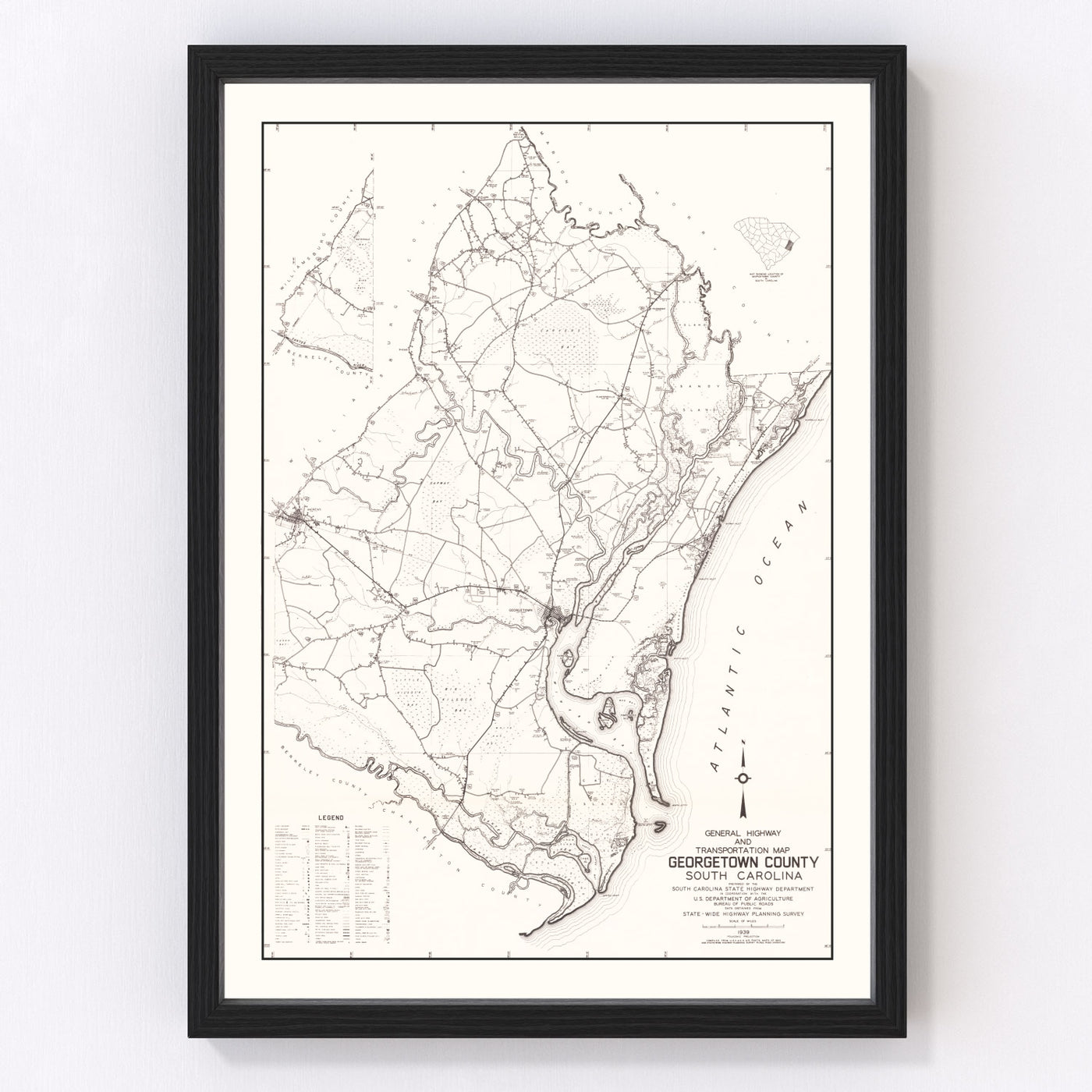 Georgetown County Vintage Map 1939