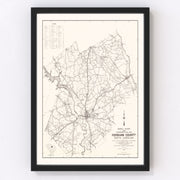 Kershaw County Vintage Map 1938
