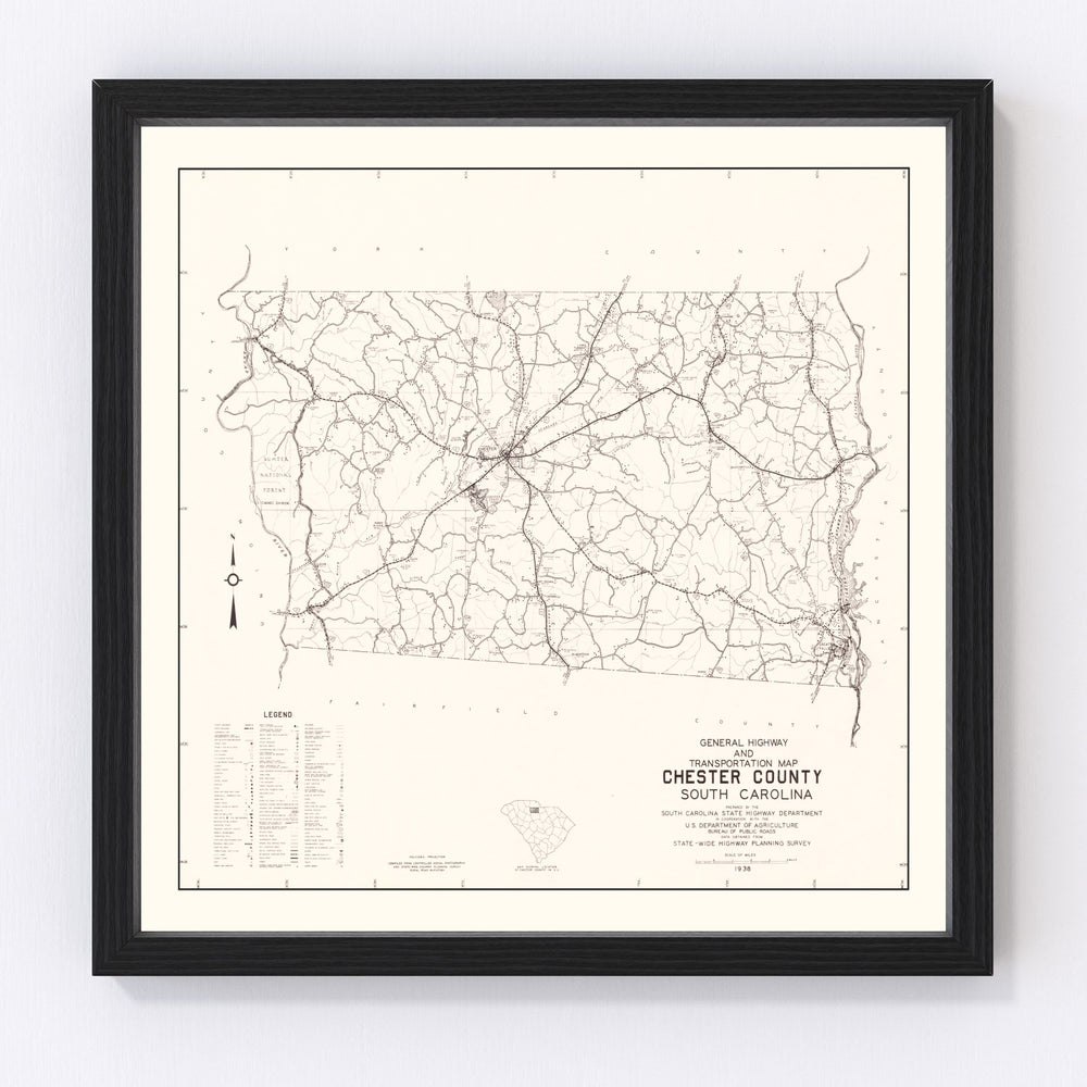 Chester County Vintage Map 1938