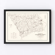 Chesterfield County Vintage Map 1938