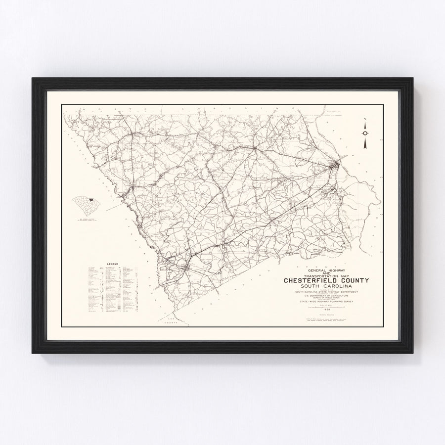 Chesterfield County Vintage Map 1938