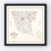 Cherokee County Vintage Map 1938