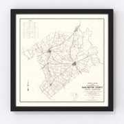 Darlington County Vintage Map 1938