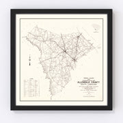Allendale County Vintage Map 1938