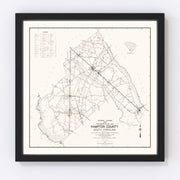 Hampton County Vintage Map 1938