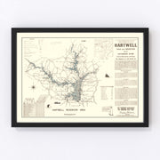 Hartwell Dam Vintage Map 1964