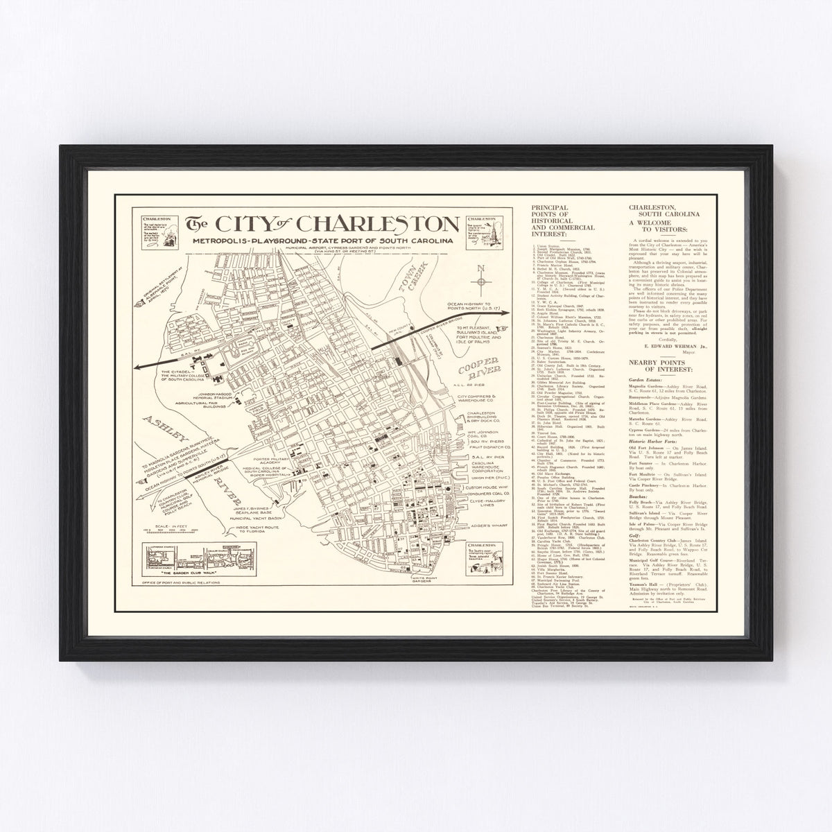 Charleston Vintage Map 1946