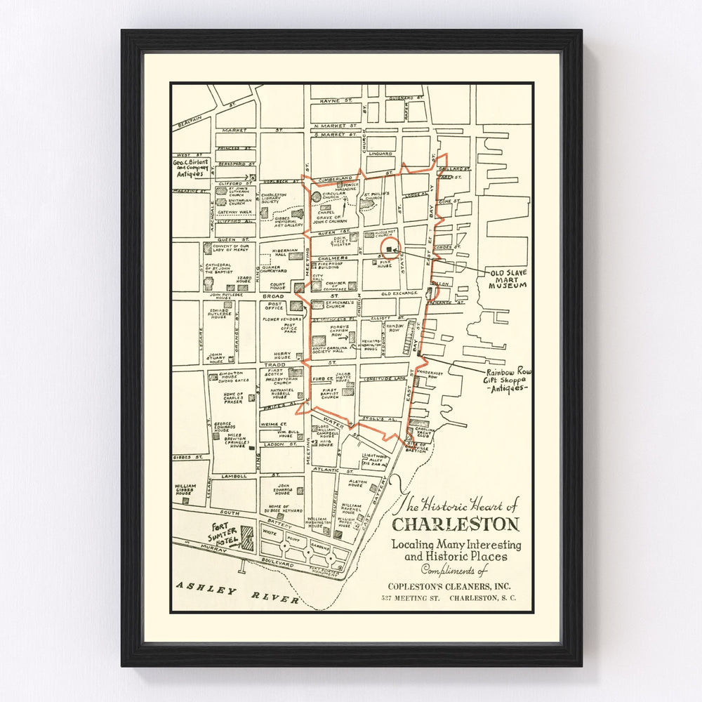 Charleston Vintage Map 1946