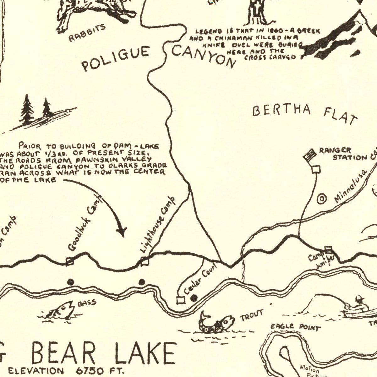 Restored historic details from the 1946 misc. attraction map of County, California