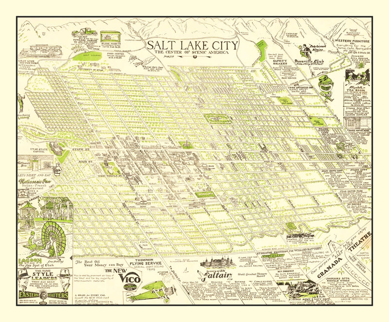 Size comparison using Vintage Map of Salt Lake City, Utah 1926