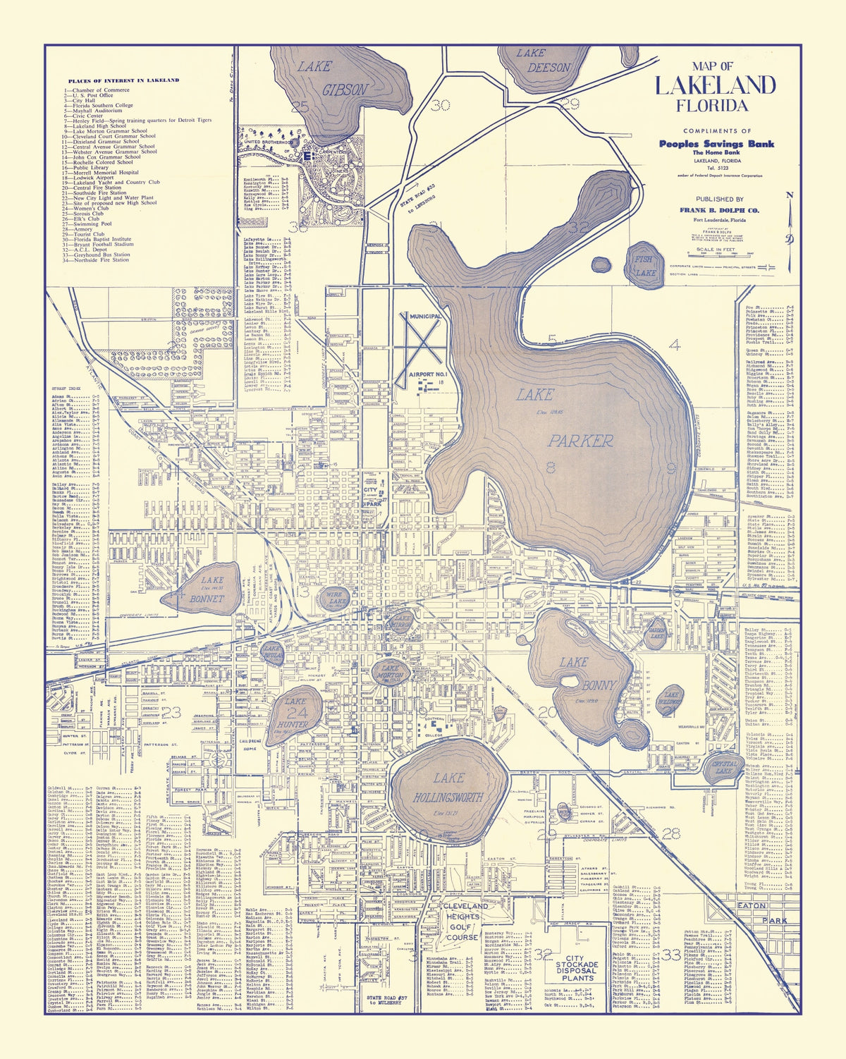 Preview of Vintage Map of Lakeland, Florida 1930