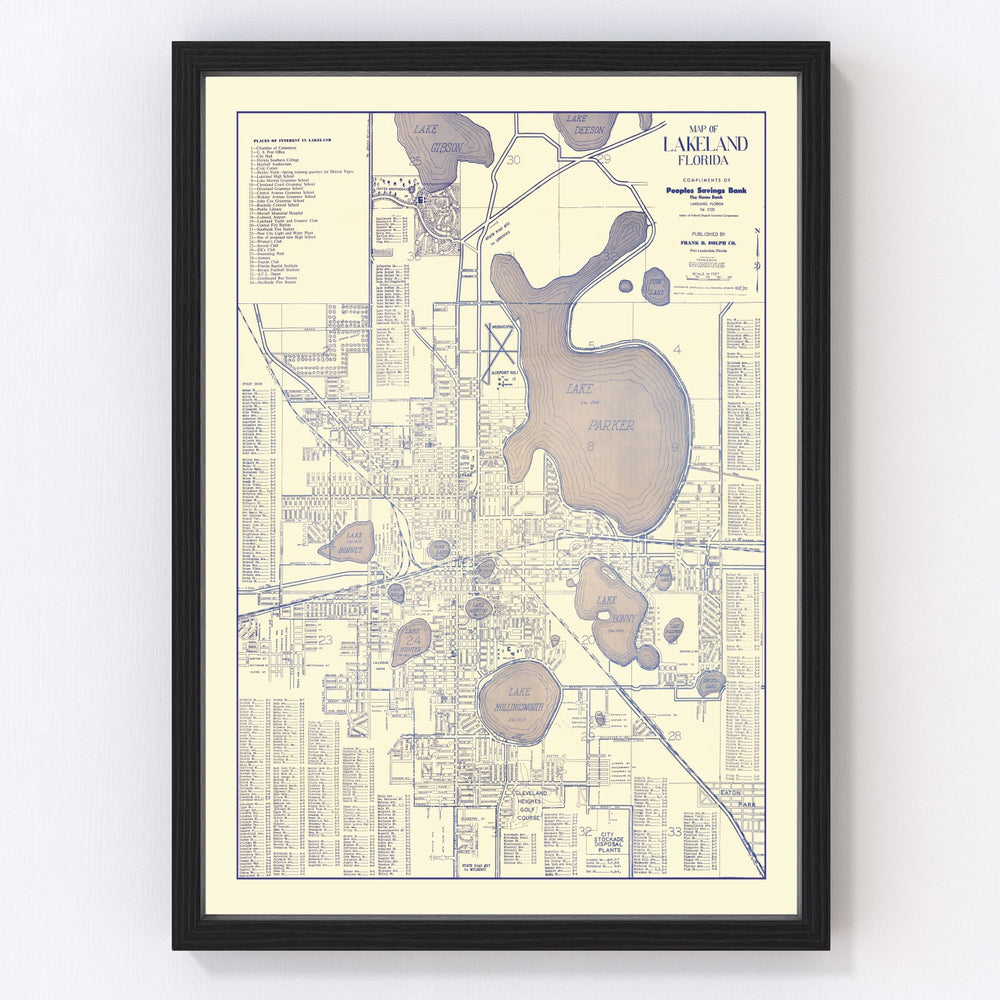 Lakeland Vintage Map 1930