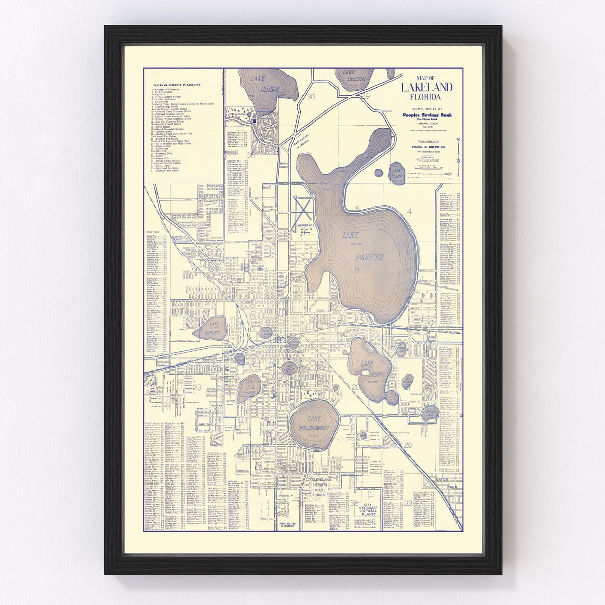 Lakeland Vintage Map 1930