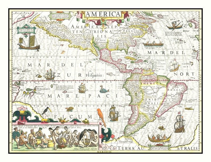 Size comparison using Vintage Map of America 1606