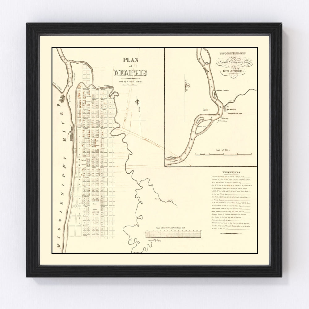 Memphis Vintage Map 1865