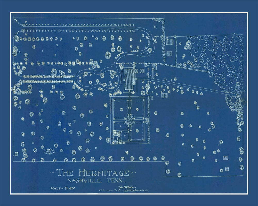 Vintage Map of the Hermitage Nashville, TN 1920 print style example