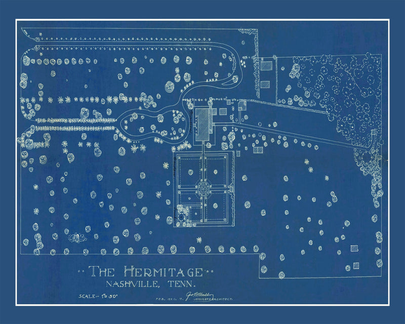 Size comparison using Vintage Map of the Hermitage Nashville, TN 1920