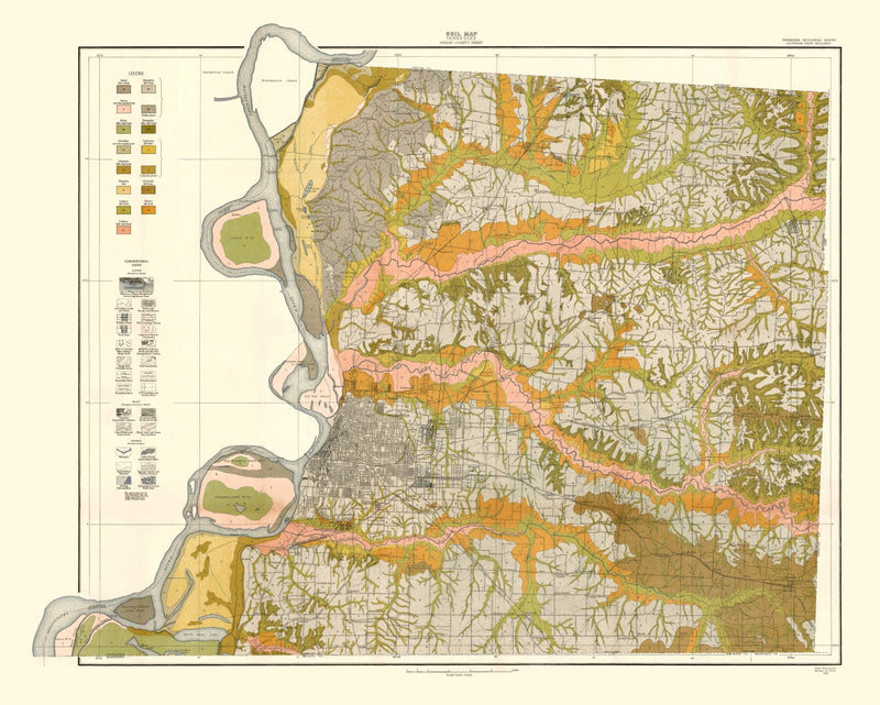 Size comparison using Vintage Map of Shelby County, Tennessee 1916