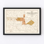 Cherokee Nation Vintage Map 1884