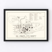 East Tennessee State University Vintage Map 1965