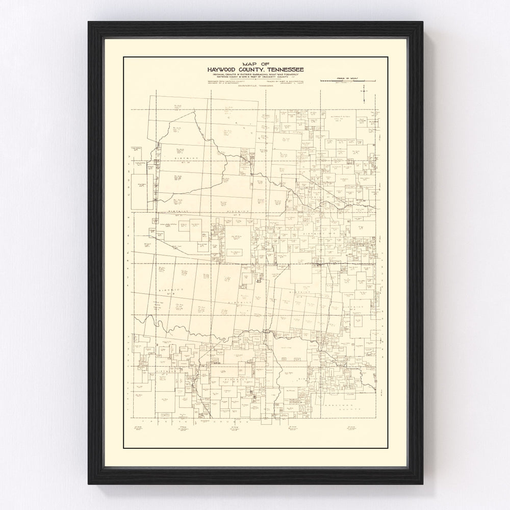 Haywood County Vintage Map 1927