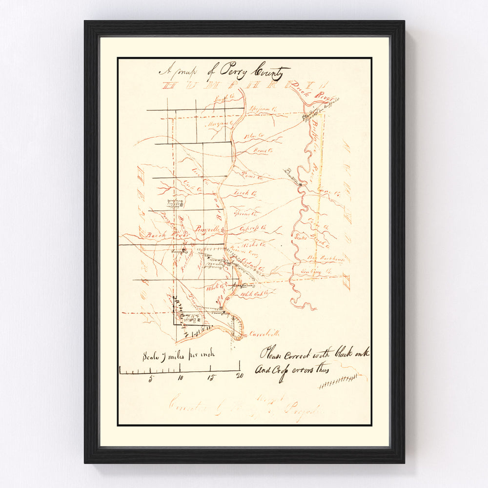 Perry County Vintage Map 1842