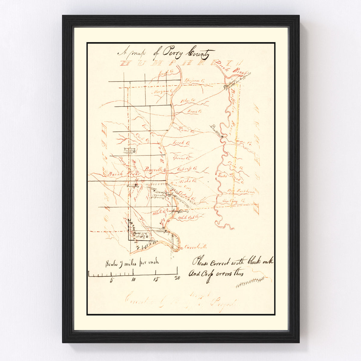Perry County Vintage Map 1842
