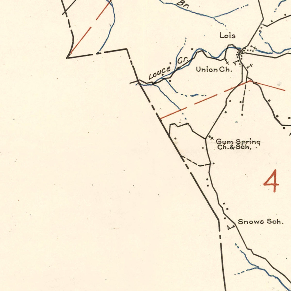 Restored historic details from the 1935 county map of Moore County, Tennessee