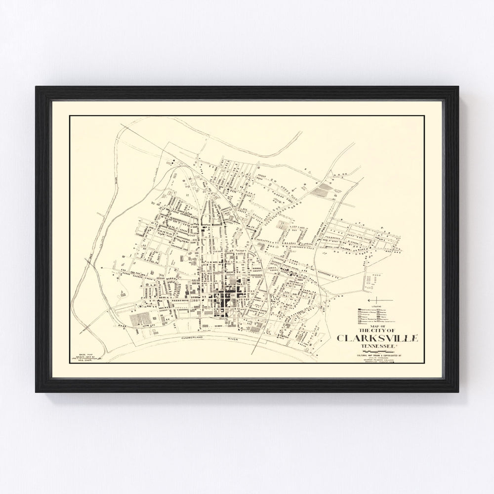 Clarksville Vintage Map 1938