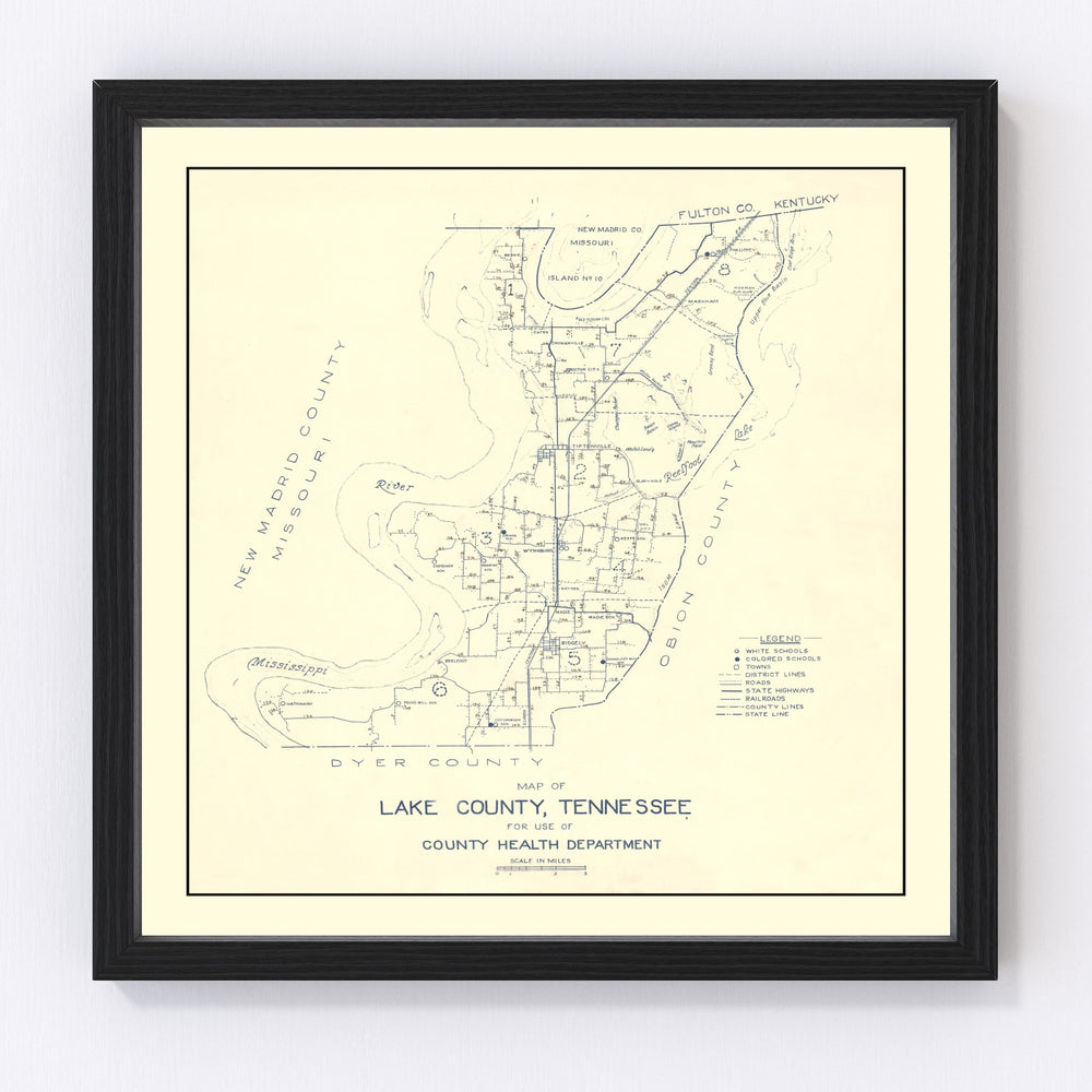 Lake County Vintage Map 1930