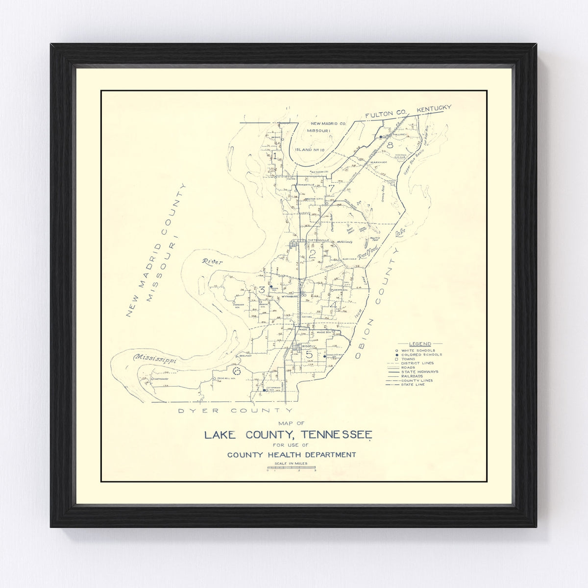 Lake County Vintage Map 1930