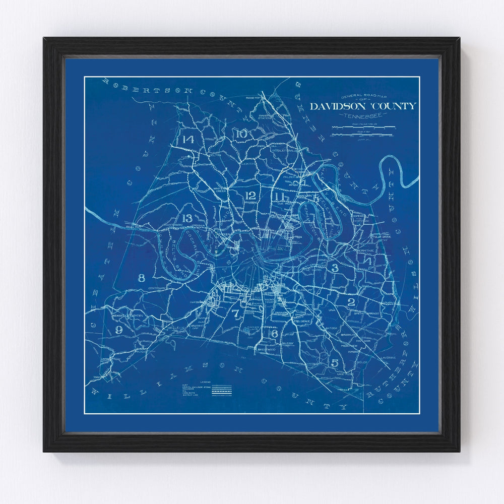 Davidson County Vintage Map 1940