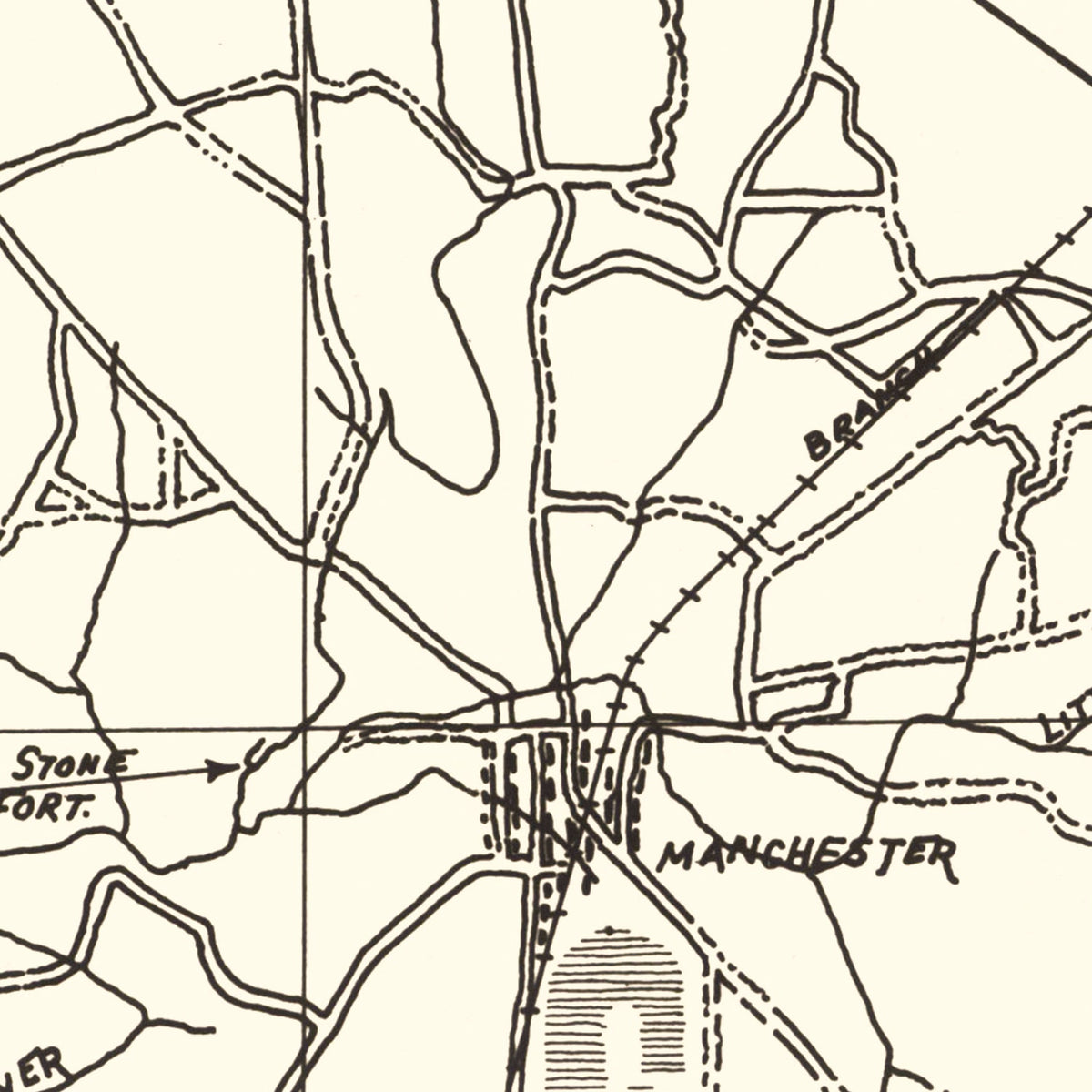 Restored historic details from the 1938 county map of Coffee County, Tennessee