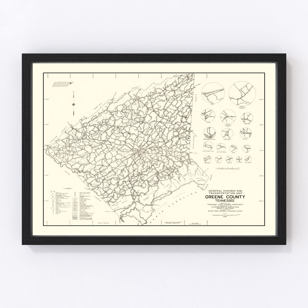Greene County Vintage Map 1938