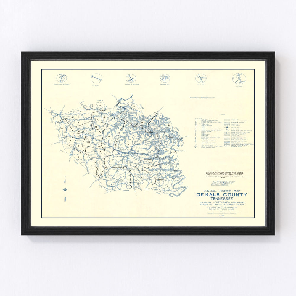 Dekalb County Vintage Map 1952