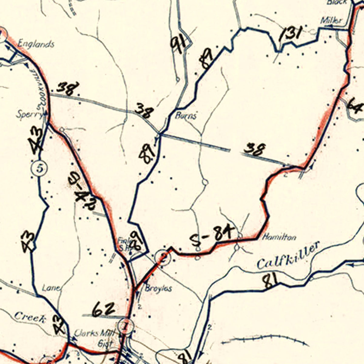 Restored historic details from the 1936 county map of White County, Tennessee